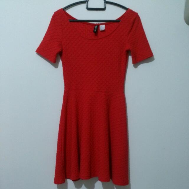 h&m red dress