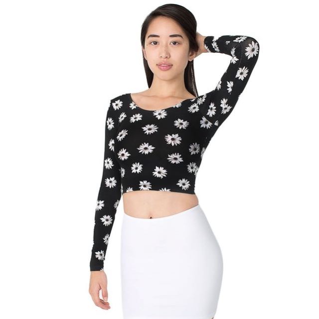 spandex crop top long sleeve
