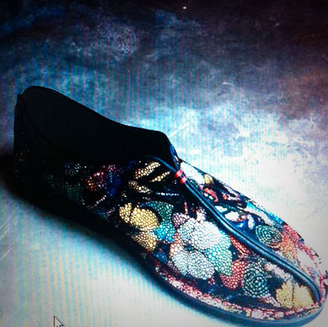 designer shoes with butterfly
