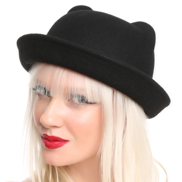 Hot Topic Cat Ear Bowler Hat Women S Fashion On Carousell