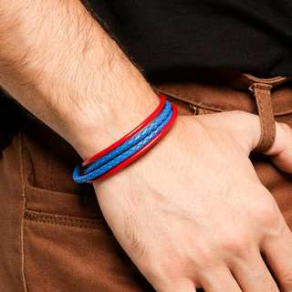 TF:ZO Leather Dual Braided And Smooth Bracelet $14 Mailed