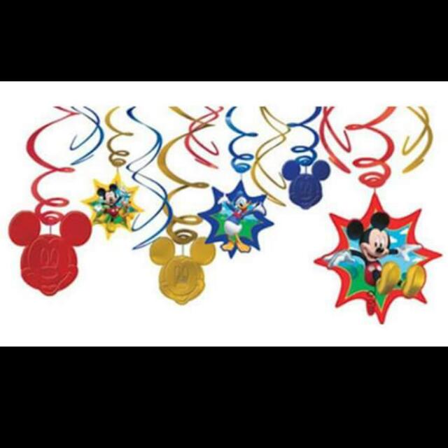 Brand New Mickey Mouse Swirl Decorations Babies Kids On Carousell