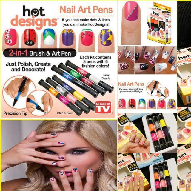 2 In 1 Hot Designs Nail Art Pens Health Beauty On Carousell