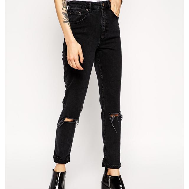 busted knee mom jeans