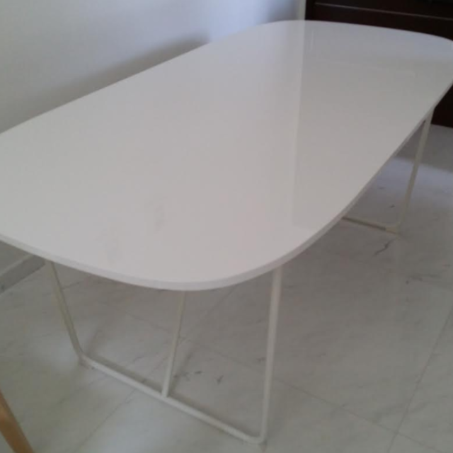 Dining Table Ikea Backaryd Oppeby White High Gloss White