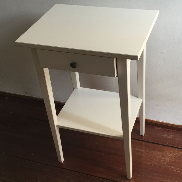 IKEA White Bed Side table HEMNES, Furniture & Home Living, Furniture