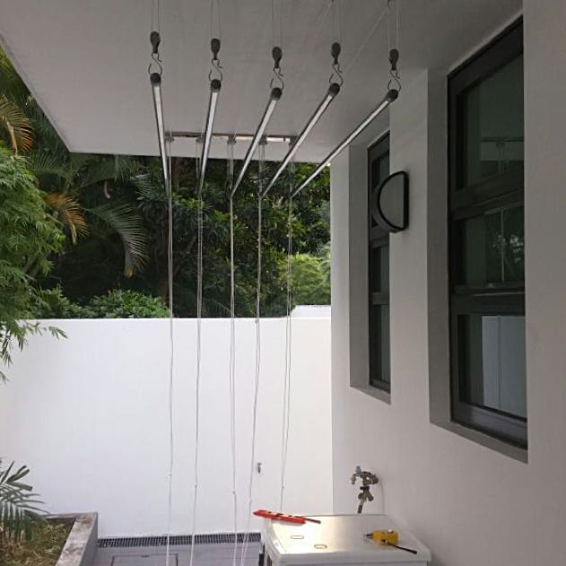 Retractable Individual Pulley Laundry System Furniture Home Living Home Improvement Organisation Laundry Baskets On Carousell