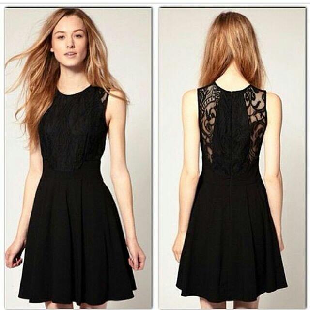ASOS Inspired Black Lace Skater Dress Women s Fashion Dresses Sets Dresses on Carousell