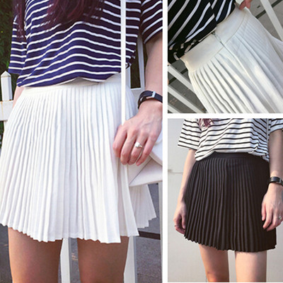 mid length pleated skirts short