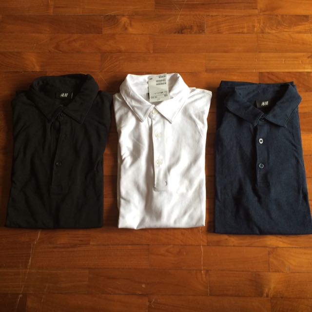 H&m basic fine outlet cotton stretch polo