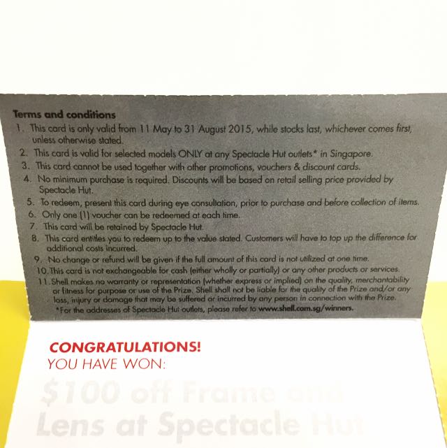Spectacle sales hut promotion