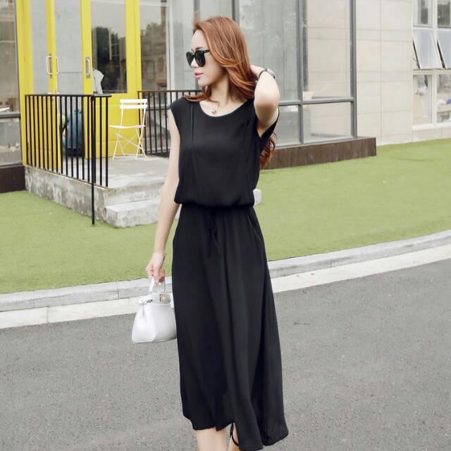 Draw String Linen Midi Dress (JP044922), Women's Fashion, Tops, Blouses ...