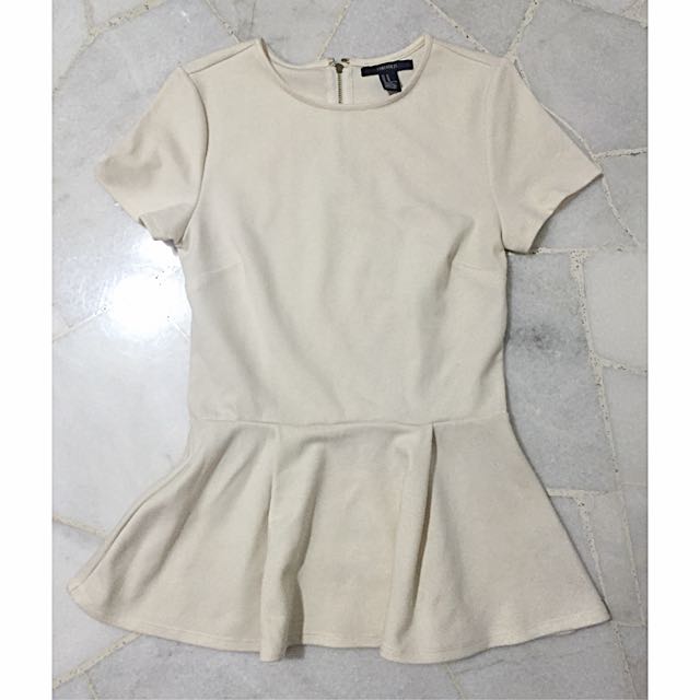 cream peplum blouse