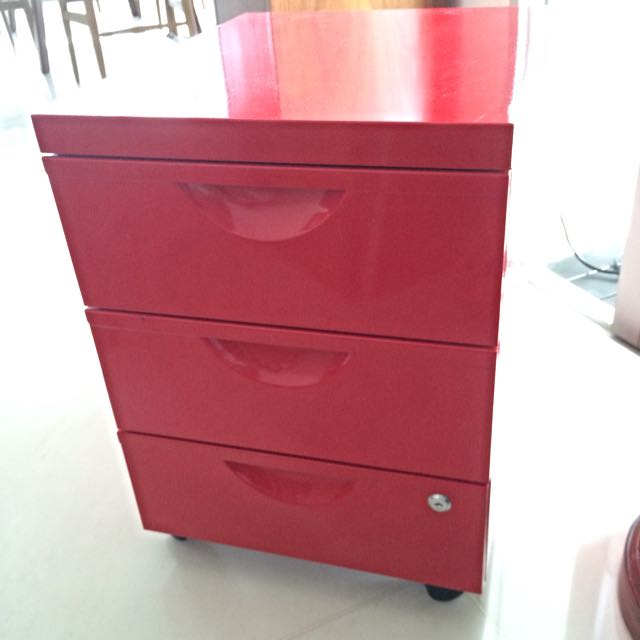 Ikea Red Metal Drawer Unit Storage, Ikea Red Storage Cabinet