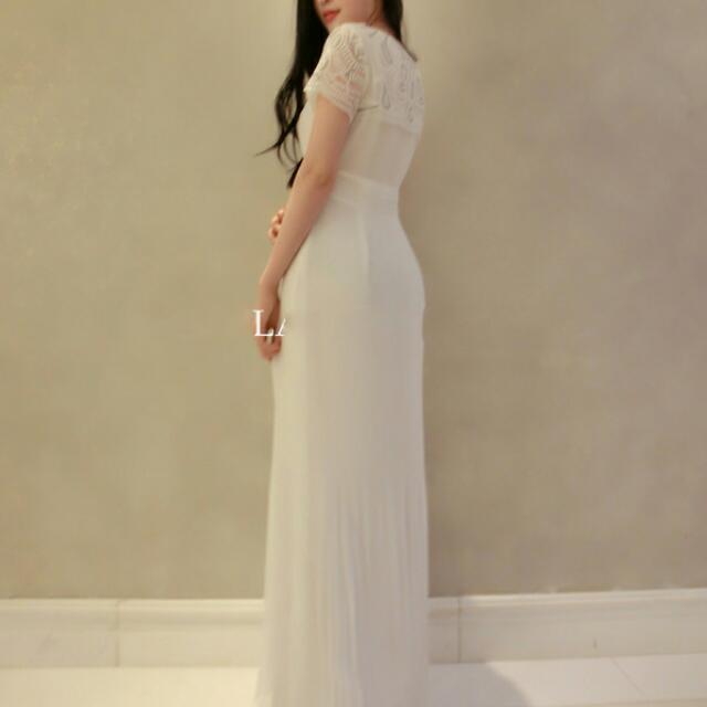 White short sleeve clearance maxi dress