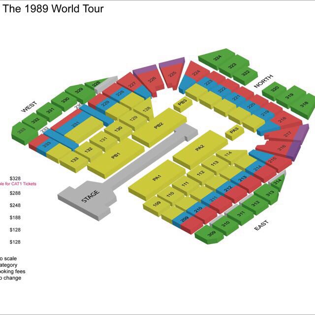1 X VIP PACKAGE 2 Floor Seating Taylor Swift 1989 Tour Singapore