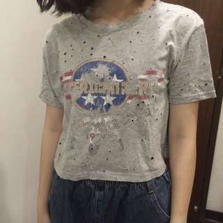 韓國購買破壞美式短版Tee