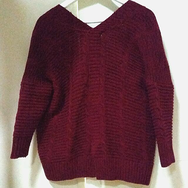 burgundy sweater cardigan