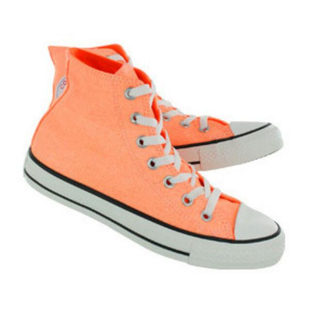 neon orange converse low tops