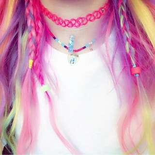 
Lazy.camfee.shop 日本原宿街頭 Tokyoファッション彩色 彈性刺青頸鍊 Pinktatoo 粉紅. 另外還有其他10個顏色 💋