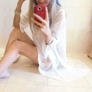 Lotus Sleeve Chiffon Shirt
