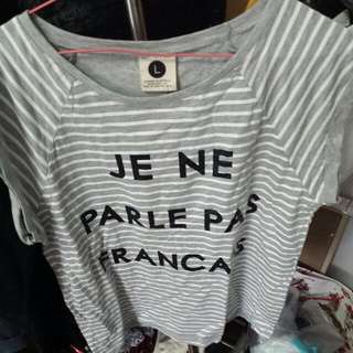 [BN] Cotton On - Bronx Raglan Tunic (Grey Top with White Stripes)