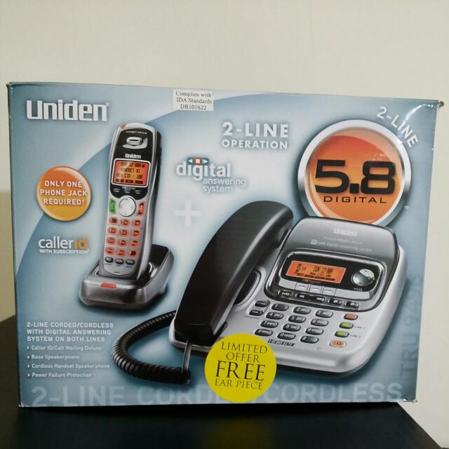 Uniden 2 Line Corded Cordless Phone Electronics On Carousell