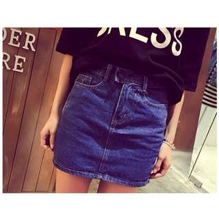 Dark Blue Denim Skirt
