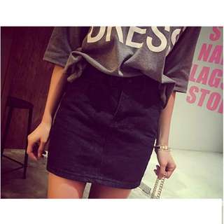 Black Denim Skirt
