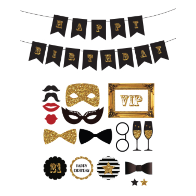 Black Gold 21st Great Gatsby Theme Party Kit Birthdays