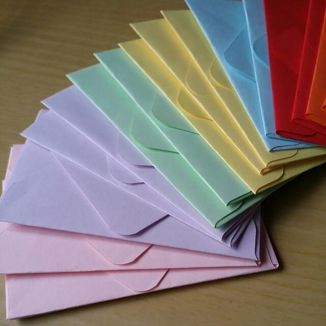 INSTOCK Gift Card Size Paper Envelopes in Rainbow Colours, Hobbies