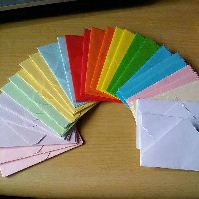 INSTOCK Gift Card Size Paper Envelopes in Rainbow Colours, Hobbies
