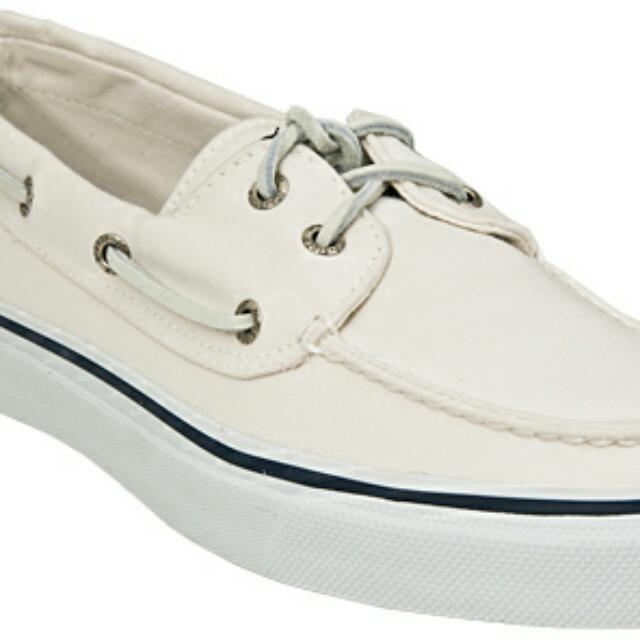 mens white sperry shoes