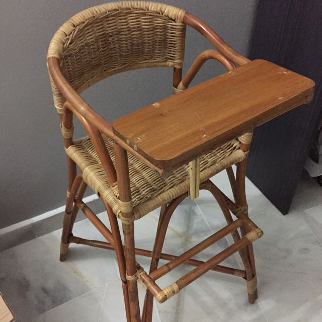 Rattan baby high chair sales