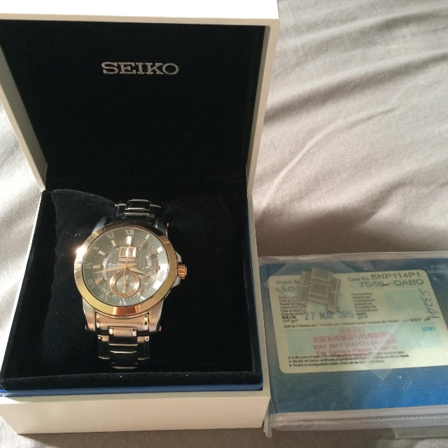 Seiko SNP114P1 Premier Kinetic Perpetual Calendar Stainless Steel Mens Watch Luxury Watches on Carousell
