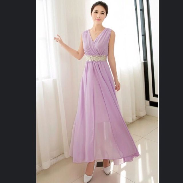 After Six 1549 Deep V-neck Chiffon Maxi Dress main image 1