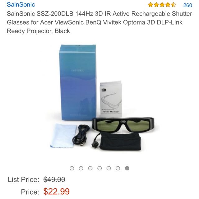 Bn Sainsonic 3d Active Shutter Glasses Electronics On Carousell