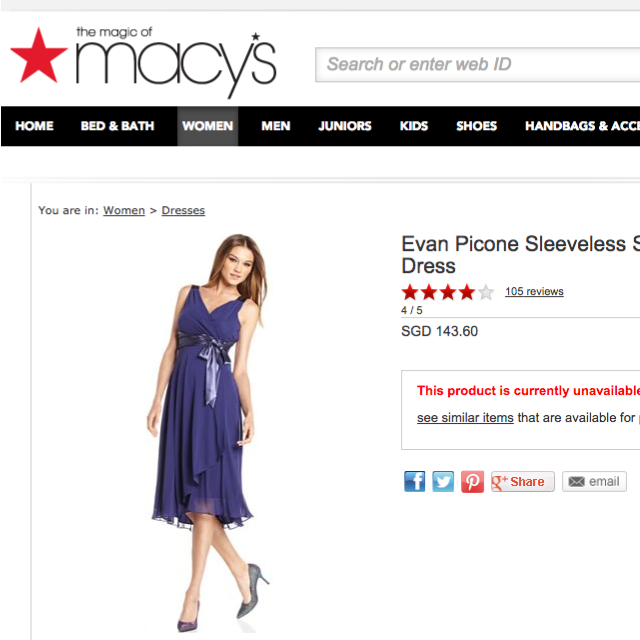 Evan Picone Sleeveless Satin Tie Dress from the US FREE REG MAIL