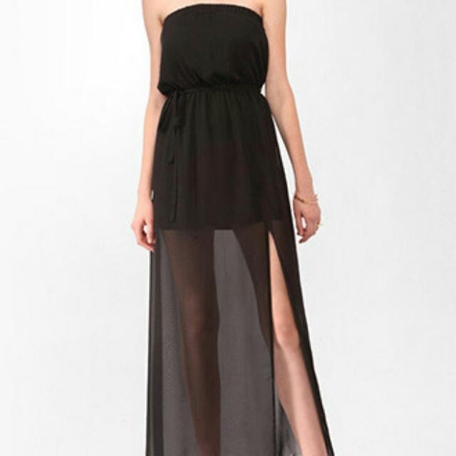 Forever 21 Semi Sheer Tube Maxi Dress Size S Women S Fashion On Carousell