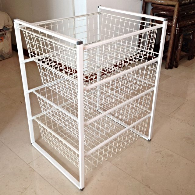 Ikea White Wire Baskets Drawers And Frame Furniture On Carousell