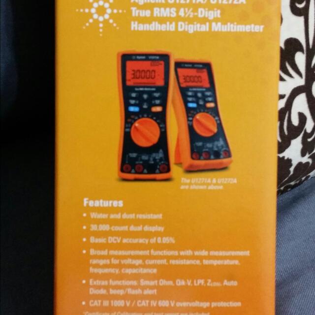 Agilent U1272A TRUE RMS 4 1/2 Digit Handheld Digital Multimeter, Health