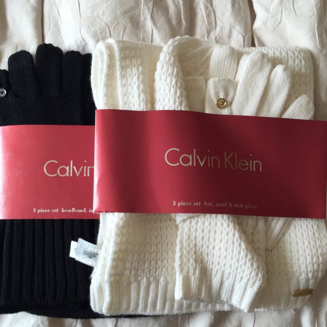 calvin klein 3 piece scarf set