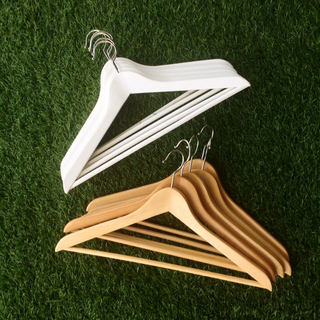Ikea Wooden Hangers White And Natural Furniture On Carousell