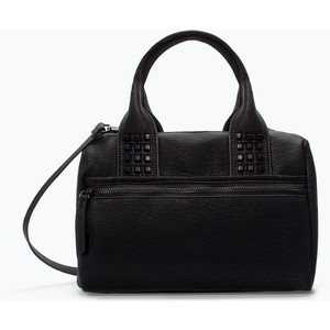 zara studded bowling bag