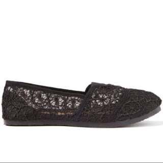 PENDING CO Black Crochet Slip Ons