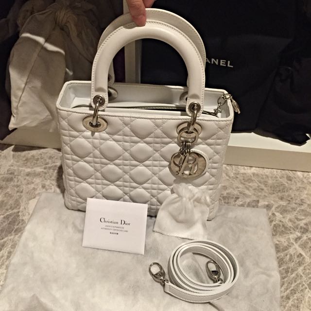 Lady Dior Small Snow White Luxury Bags Wallets On Carousell