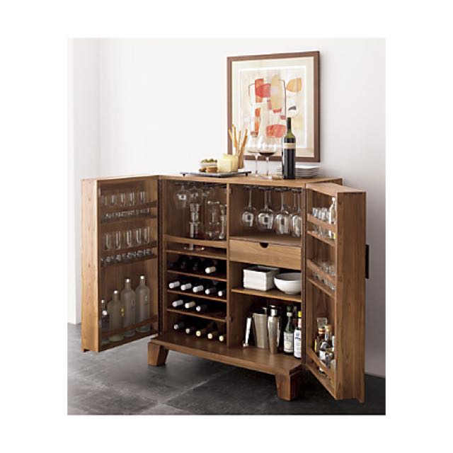 Crate Barrel Marin Bar Cabinet Furniture On Carousell