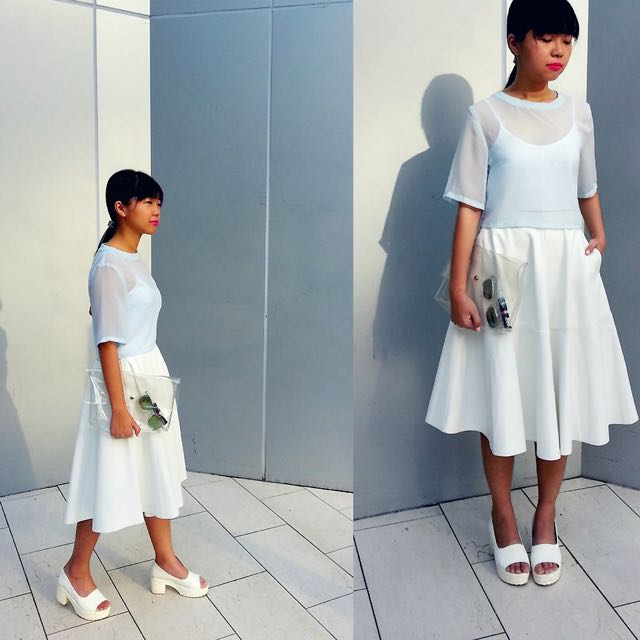 white leather skirt zara