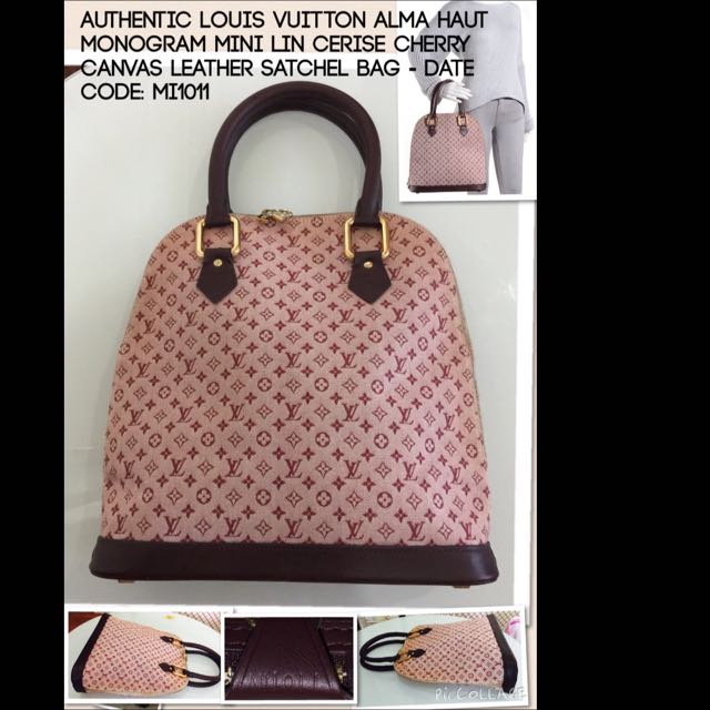 Louis Vuitton Cherry Monogram Mini Lin Horizontal Alma Bag at 1stDibs