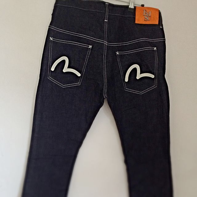 Evisu Dark Blue Baggy Skinny Jeans Men S Fashion On Carousell